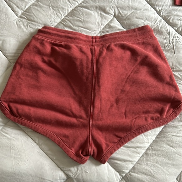 J.Crew University Terry Drawstring Shorts & Cropped Sweatshirt matching set red - Picture 7 of 15